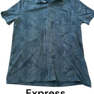 Express Teal Patterned Men's Shirt